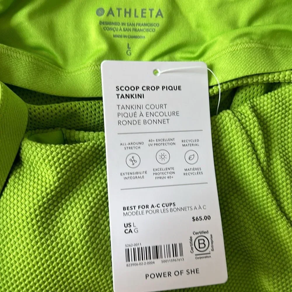 Athleta Scoop Crop Pique Tankini Size Large (for A-C Cups) - Picture 5 of 7